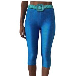 NWT  Cult Form BLUE YORGAN BELT MIDI TIGHTS   Large / size 8